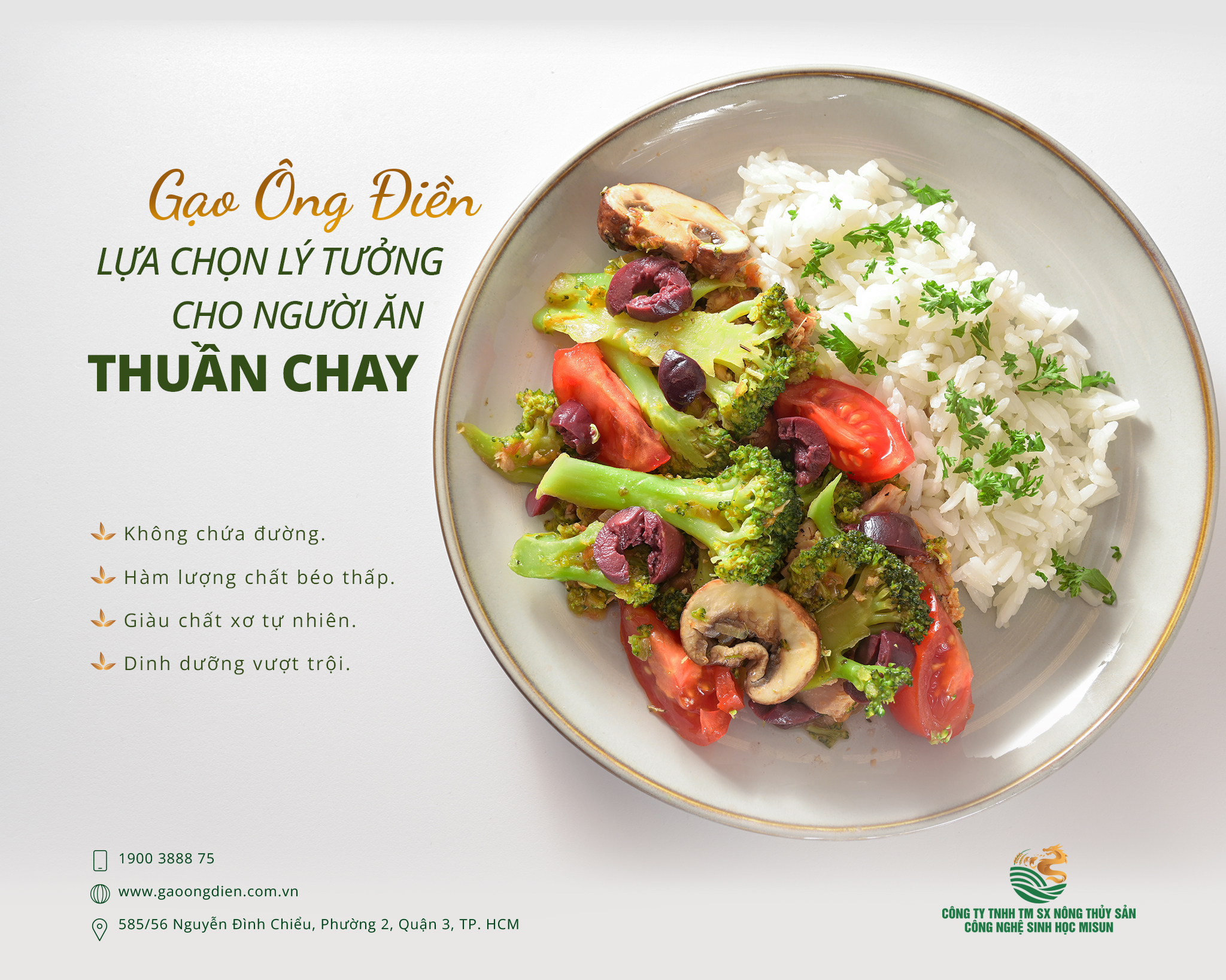 GẠO ÔNG ĐIỀN – LỰA CHỌN LÝ TƯỞNG CHO NGƯỜI ĂN THUẦN CHAY