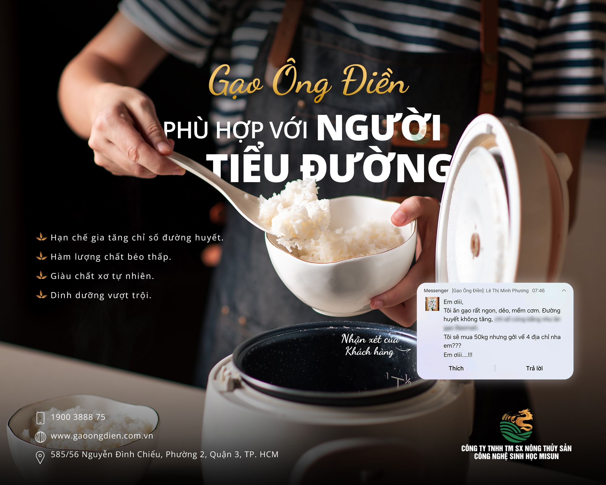 GẠO ÔNG ĐIỀN – SỰ LỰA CHỌN PHÙ HỢP CHO NGƯỜI TIỂU ĐƯỜNG