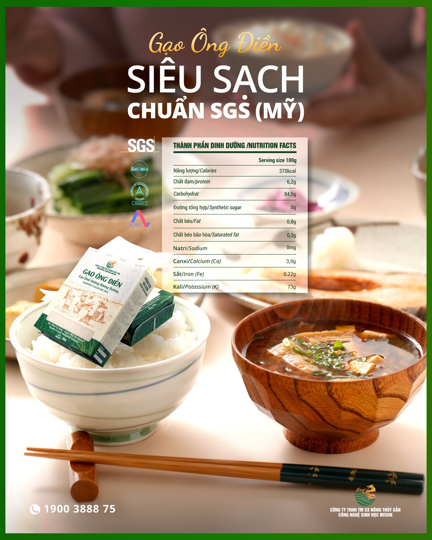 GẠO ÔNG ĐIỀN – SIÊU SẠCH CHUẨN SGS (MỸ)