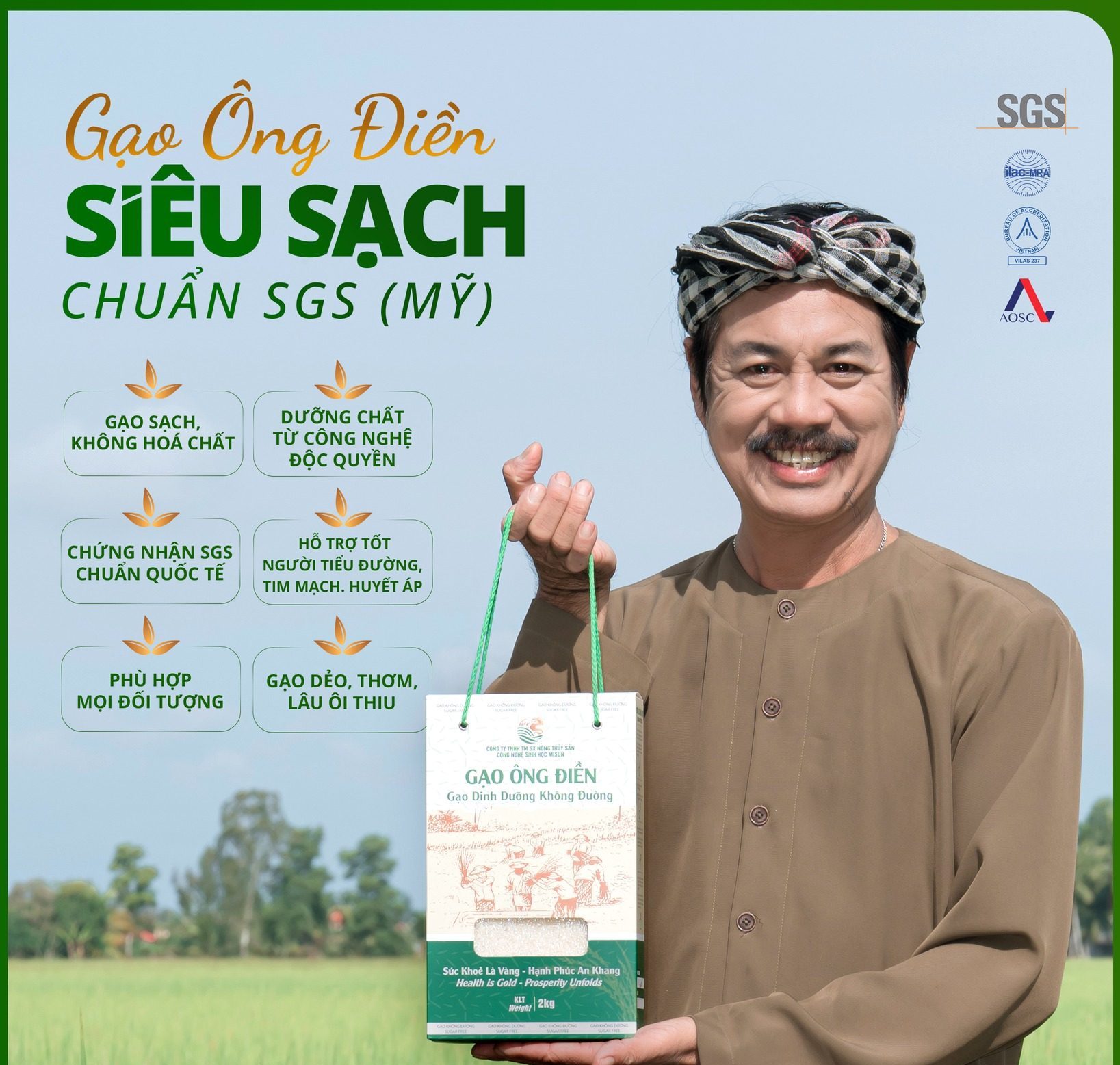 GẠO ÔNG ĐIỀN – SIÊU SẠCH CHUẨN QUỐC TẾ